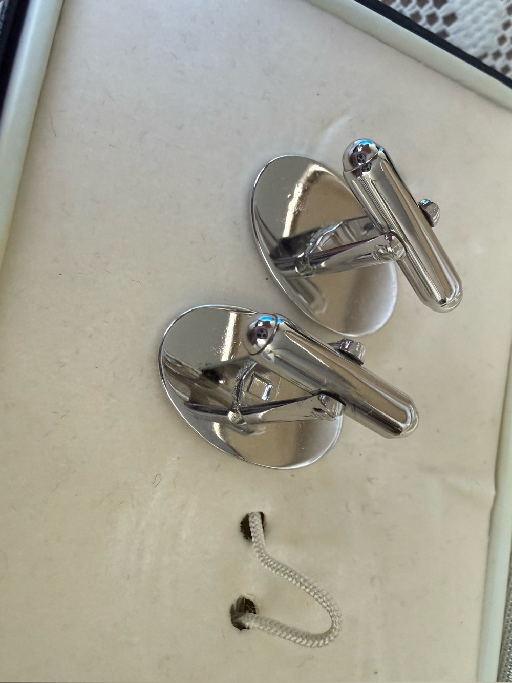 Pierre Cardin Silver Oval Cufflinks - Picture 4 of 8